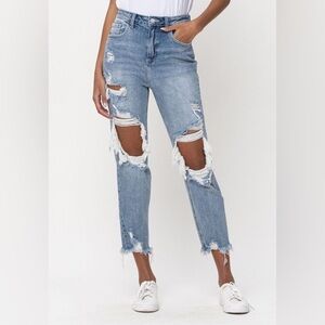 Cello Light Blue Distressed Ankle Jeans
